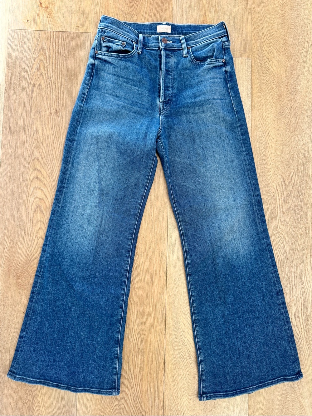 Mother Tomcat Roller Denim Jeans 29 Wide Leg Highwaisted Highrise